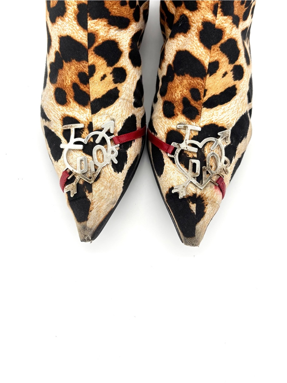 Dior John Galliano Retro Vintage I Love Dior Leopard Print Chelsea Boots 41.5 - Picture 6 of 9